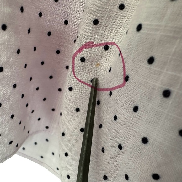 La Vie Rebecca Taylor Short Sleeve Dahlia Dot Top Size Small Purple Black Ruffle - Picture 5 of 8